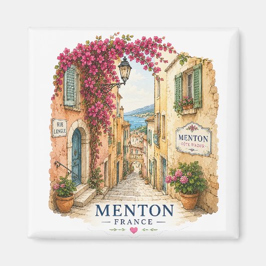 Menton French Riviera Magnet - Charming Old Town (Vorne)
