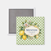 Menton French Riviera Magnet - Green Lemon (Vorderseite/Rückseite)