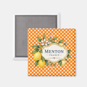 Menton French Riviera Magnet - Orange Lemon (Vorderseite/Rückseite)