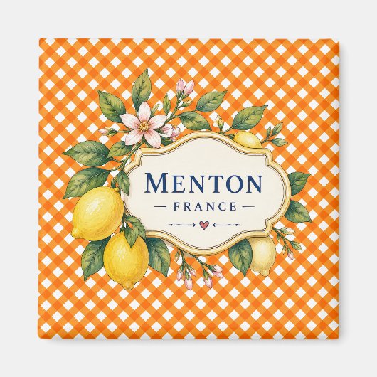 Menton French Riviera Magnet - Orange Lemon (Vorne)