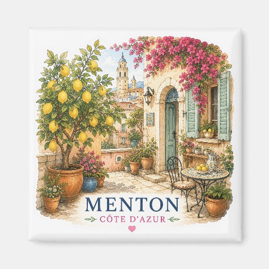 Menton French Riviera Magnet - Patio (Vorne)