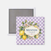 Menton French Riviera Magnet - Purple Lemon (Vorderseite/Rückseite)