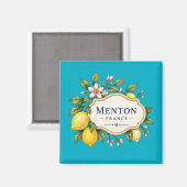 Menton French Riviera Magnet - turquoise Lemon (Vorderseite/Rückseite)