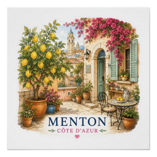 Menton French Riviera - Patio Poster (Vorderseite)