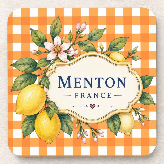 Menton Lemon Cote d Azur coasters Getränkeuntersetzer (Vorderseite)