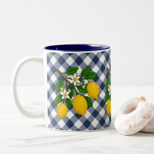 Menton Lemon Two-Tone Mug Zweifarbige Tasse (Mit Donut)