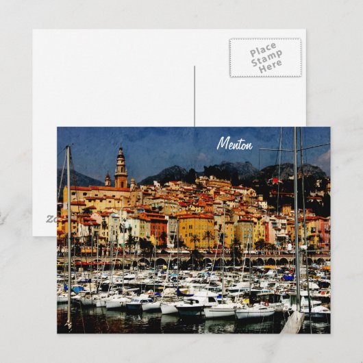 Menton, Provence Postkarte (Vorne/Hinten)