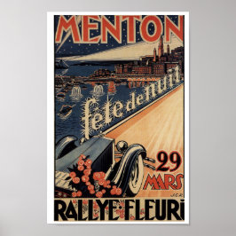 Menton Rallye Fleuri 1929 Riviera Poster