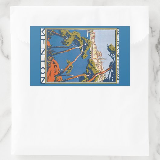 Menton Rechteckiger Aufkleber (Tasche)