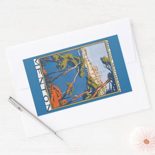 Menton Rechteckiger Aufkleber (Umschlag)