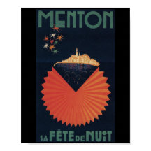 Menton Sa Fete de Nuit Französische Riviera Postka