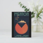 Menton Sa Fete de Nuit Französische Riviera Postka Postkarte (Stehend Vorderseite)