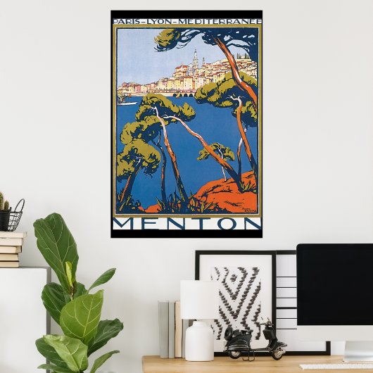 Menton Vintage Travel Poster (Heimbüro)