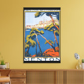 Menton Vintage Travel Poster Leinwanddruck (Insitu (Wohnzimmer))