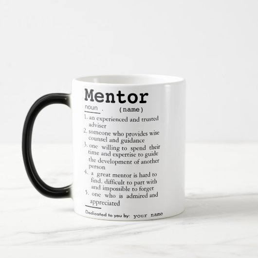 Mentor Definition Tasse, Geschenk für Mentor Verwandlungstasse (Links)