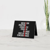 Mentor Inspirier Educate Coach Share Einfluss Vate Dankeskarte (Vorderseite)