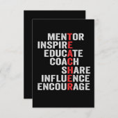 Mentor Inspirier Educate Coach Share Einfluss Vate Dankeskarte (Vorne/Hinten)
