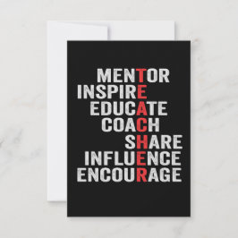 Mentor Inspirier Educate Coach Share Einfluss Vate Dankeskarte