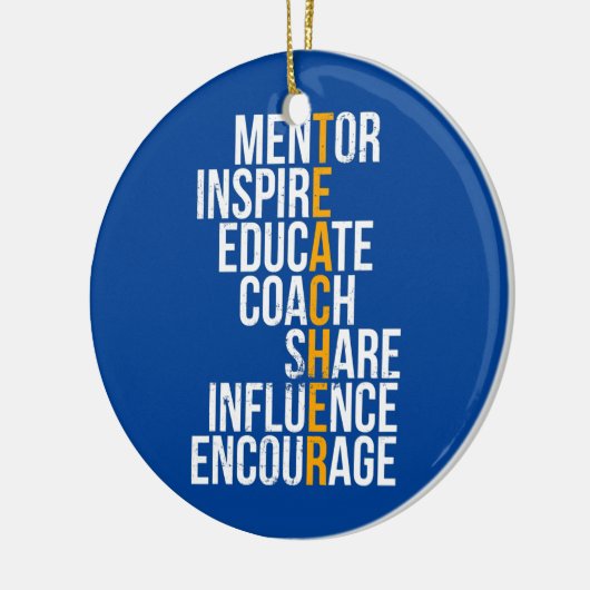 Mentor Inspirier Educate Funny Teacher Keramik Ornament (Links)