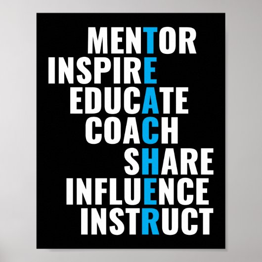 Mentor Inspirier School Nerd Funny Teacher Poster (Vorne)