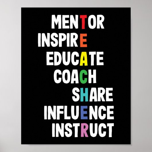 Mentor Inspirier School Nerd Funny Teacher Poster (Vorne)