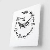 Mentor-Lehrer für motivierend Zitat Quadratische Wanduhr (Winkel)