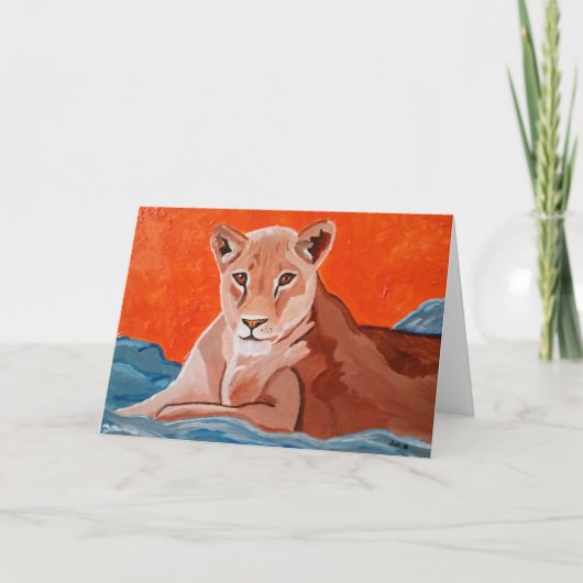 Mentor Lioness Standard 5" x 7" Dankeskarte (Vorderseite)