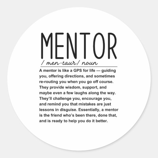 Mentor Runder Aufkleber (Vorderseite)