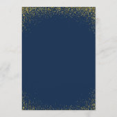 Menü 75. Geburtstag Navy Gold Glitter Menükarte (Rückseite)