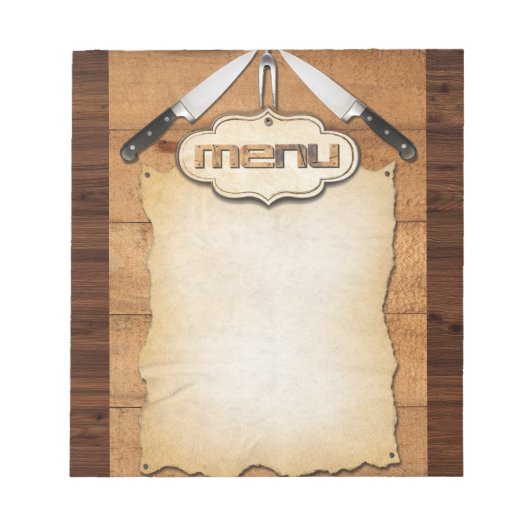 Menù-Abbildung Notizblock (Vorderseite)