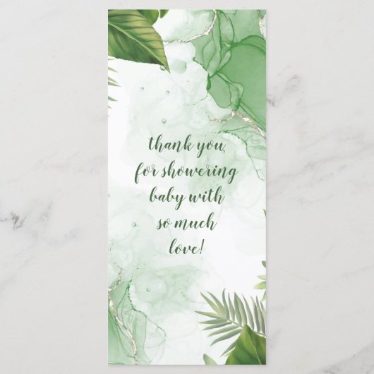 Menü "Agate Sage Green and Gold" Menükarte (Rückseite)