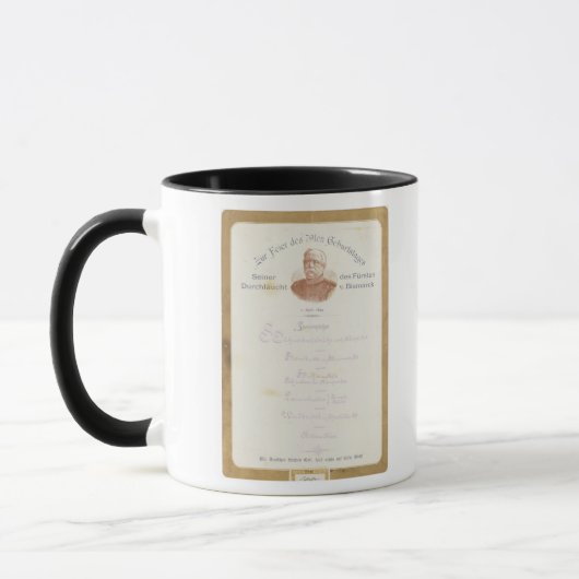Menü an Prinzen von Bismarcks Tasse (Links)