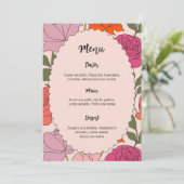 Menu and place card template 2 in 1 einladung (Stehend Vorderseite)