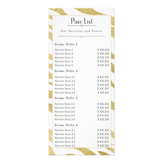 Menü "Anpassbare Beauty Services" (Hinten)