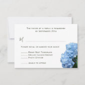 Menü Antwort Karte Umschließung Blue Floral Hochze (Vorderseite)