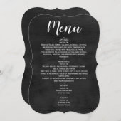 Menü - Anweisung Chalkboard Skripteinladung Einladung (Vorne/Hinten)