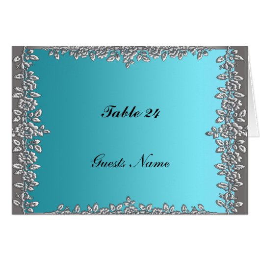 Menü "aquamarine Table Placement Card" (Vorderseite (Horizontal))
