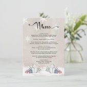 Menü Aquarell Evergreen Babydusche (Stehend Vorderseite)