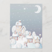 Menü Aquarell Schnee House Babydusche (Rückseite)