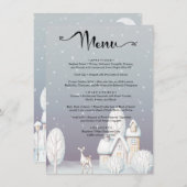 Menü Aquarell Schnee House Babydusche (Vorne/Hinten)