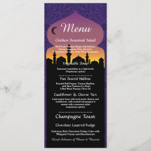 Menü Arabian Night Party Hochzeitsempfang Einladung