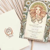 Menü Art Nouveau Hochzeitsessen Einladung