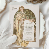 Menü Art Nouveau Wedding Dinner by Mucha Einladung