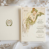 Menü Art Nouveau Wedding Dinner by Mucha Einladung