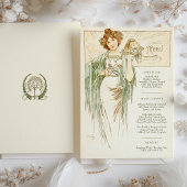 Menü Art Nouveau Wedding Dinner by Mucha Einladung