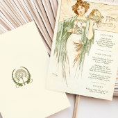Menü Art Nouveau Wedding Dinner by Mucha Einladung