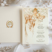 Menü Art Nouveau Wedding Dinner by Mucha Einladung