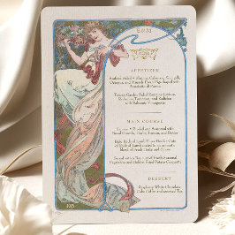 Menü Art Nouveau Wedding Dinner by Mucha Einladung