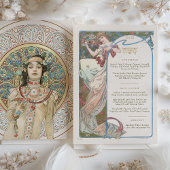 Menü Art Nouveau Wedding Dinner by Mucha Einladung