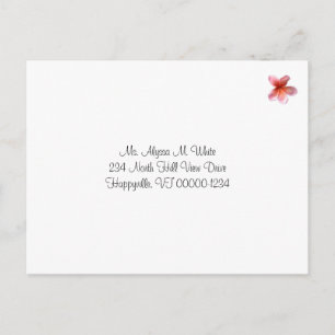 Menü auf Hochzeitsreise Postkarten Pink Plumeria F